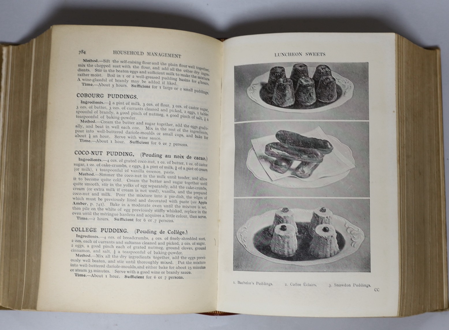 Beeton, Isabella - Mrs Beeton's Household Management: a complete cookery book ... new edition (by 'the Editors'). 32 coloured and many b/w plates, half title; original blind-decorated and gilt lettered cloth, v.thick 8vo